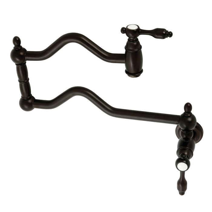 Kingston Brass KS2105TAL Tudor Wall Mount Pot Filler, Oil Rubbed Bronze