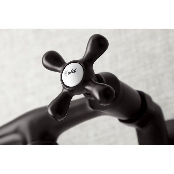 Kingston Brass KS215ORB Kingston Two Handle Wall Mount Bathroom Faucet, Oil Rubbed Bronze