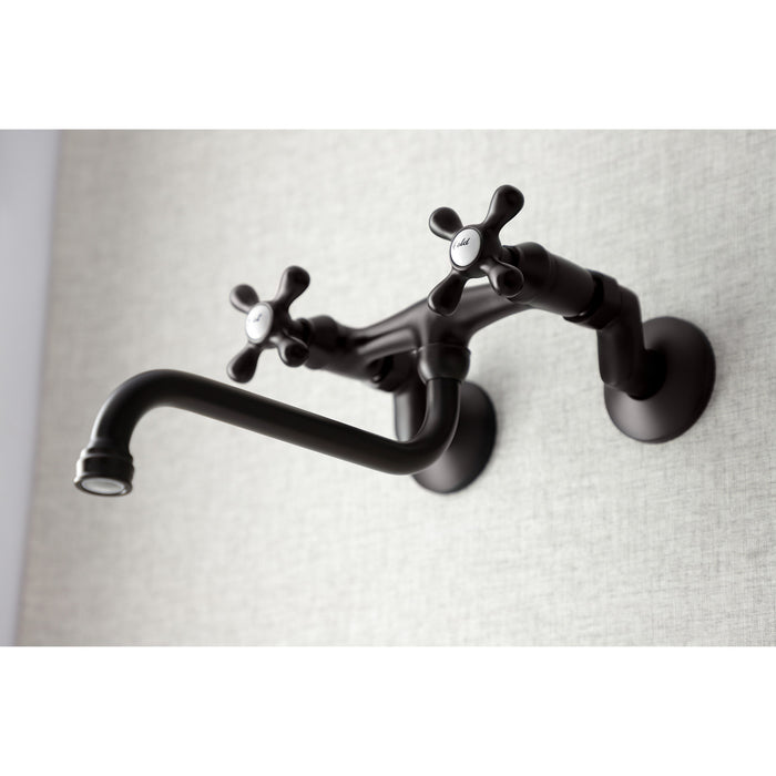 Kingston Brass KS215ORB Kingston Two Handle Wall Mount Bathroom Faucet, Oil Rubbed Bronze