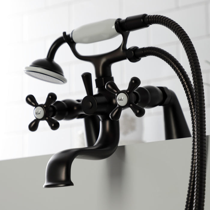 Kingston Brass KS227ORB Kingston Deck Mount Clawfoot Tub Faucet with Hand Shower, Oil Rubbed Bronze