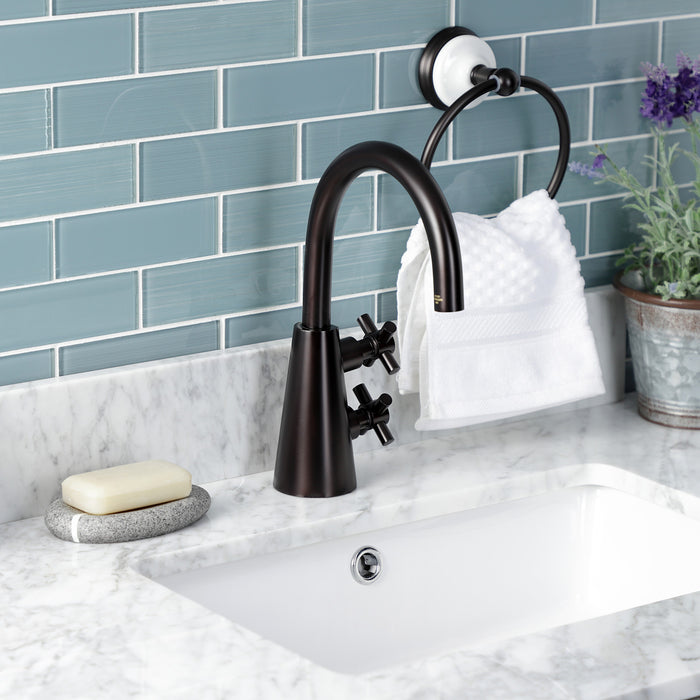 Kingston Brass KS2295DX Constantine Two-Handle Single-Hole Bathroom Faucet with Push Pop-Up, Oil Rubbed Bronze