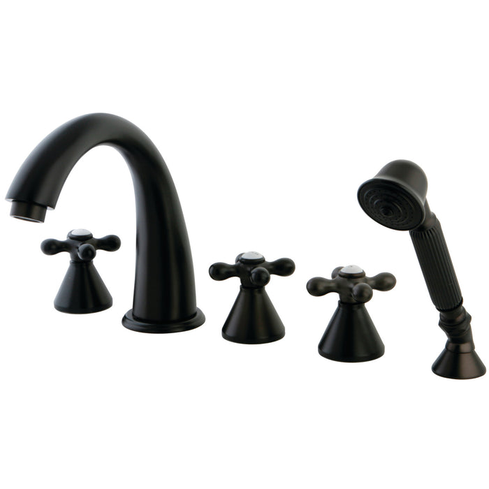 Kingston Brass KS23655AX Roman 5-Piece Roman Tub Faucet with Hand Shower, Oil Rubbed Bronze