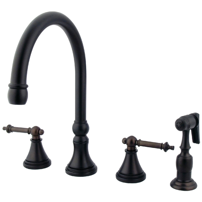 Kingston Brass KS2795TLBS Templeton Widespread Kitchen Faucet, Oil Rubbed Bronze