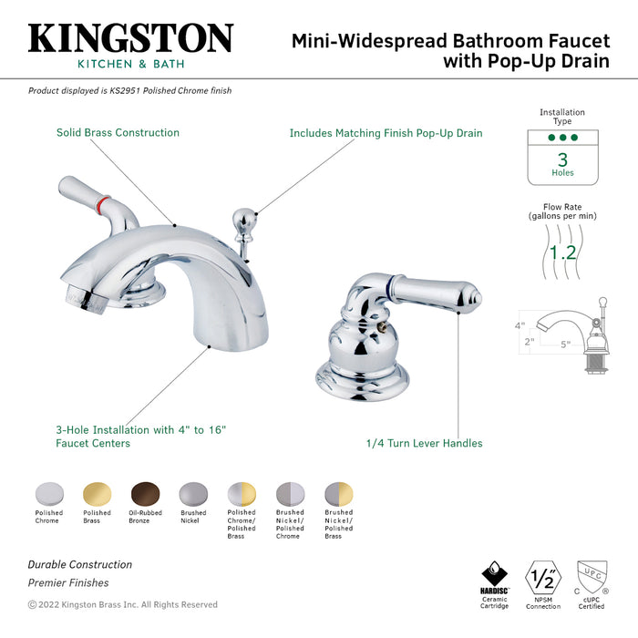 Kingston Brass KS2955 Mini-Widespread Bathroom Faucet, Oil Rubbed Bronze