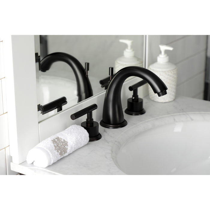 Kingston Brass KS2965CKL Kaiser Widespread Bathroom Faucet with Brass Pop-Up, Oil Rubbed Bronze