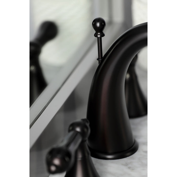 Kingston Brass KS2975PKL Duchess Widespread Bathroom Faucet with Brass Pop-Up, Oil Rubbed Bronze