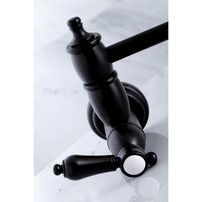 Kingston Brass KS3105BAL Heirloom Wall Mount Pot Filler Kitchen Faucet, Oil Rubbed Bronze