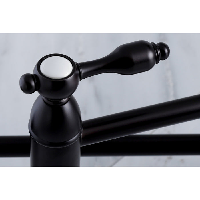 Kingston Brass KS3105TAL Tudor Wall Mount Pot Filler Kitchen Faucet, Oil Rubbed Bronze