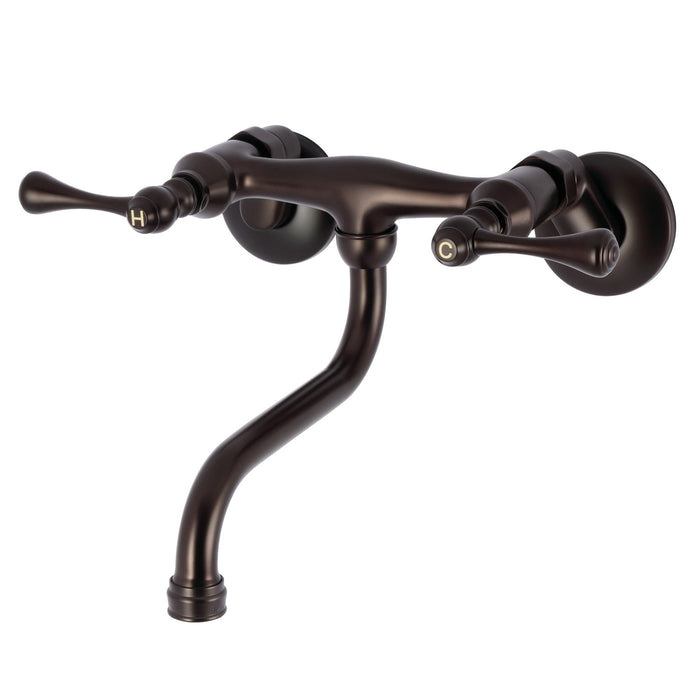 Kingston Brass KS316ORB Kingston Wall Mount Bathroom Faucet, Oil Rubbed Bronze