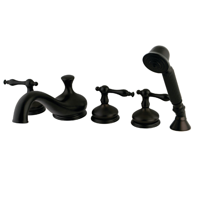 Kingston Brass KS33355NL Roman 5-Piece Roman Tub Faucet with Hand Shower, Oil Rubbed Bronze