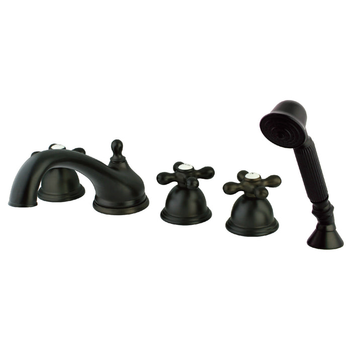 Kingston Brass KS33555AX Magellan 5-Piece Roman Tub Faucet with Hand Shower, Oil Rubbed Bronze