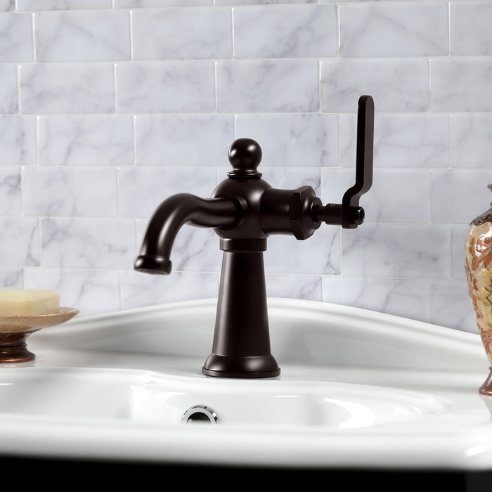 Kingston Brass KS3545KL Knight Single-Handle Bathroom Faucet with Push Pop-Up, Oil Rubbed Bronze