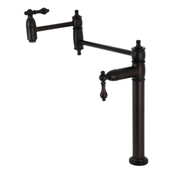 Kingston Brass KS3705AL Restoration Deck Mount Pot Filler, Oil Rubbed Bronze