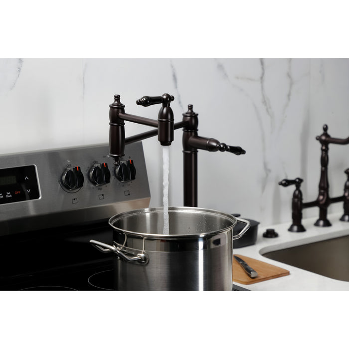 Kingston Brass KS3705PKL Duchess Deck Mount Pot Filler, Oil Rubbed Bronze