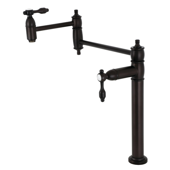 Kingston Brass KS3705TAL Tudor Deck Mount Pot Filler, Oil Rubbed Bronze