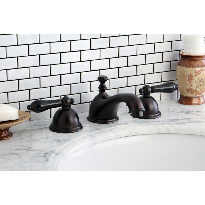 Kingston Brass KS3965PKL Duchess Widespread Bathroom Faucet with Brass Pop-Up, Oil Rubbed Bronze