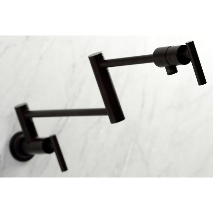 Kingston Brass KS4105CML Manhattan Wall Mount Pot Filler, Oil Rubbed Bronze