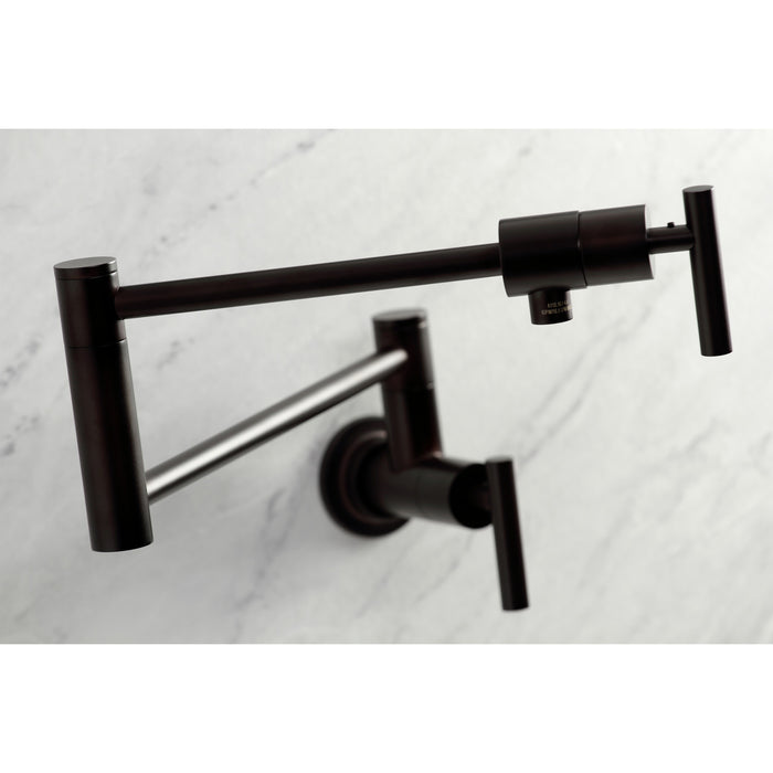 Kingston Brass KS4105CML Manhattan Wall Mount Pot Filler, Oil Rubbed Bronze