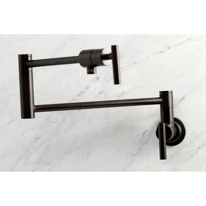 Kingston Brass KS4105CML Manhattan Wall Mount Pot Filler, Oil Rubbed Bronze