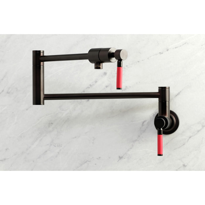 Kingston Brass KS4105DKL Kaiser Wall Mount Pot Filler, Oil Rubbed Bronze