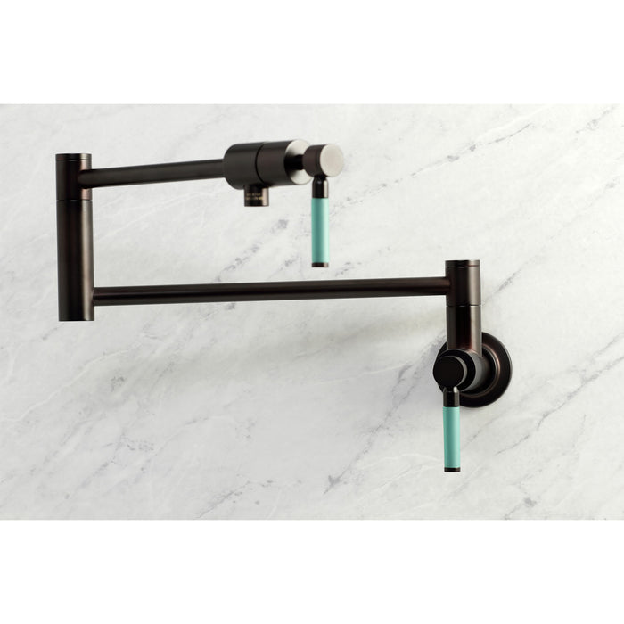 Kingston Brass KS4105DKL Kaiser Wall Mount Pot Filler, Oil Rubbed Bronze