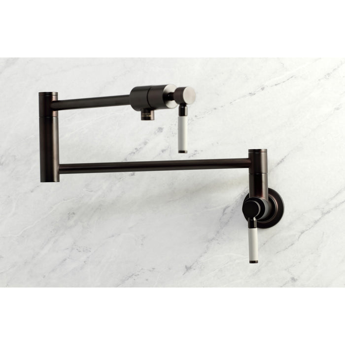 Kingston Brass KS4105DKL Kaiser Wall Mount Pot Filler, Oil Rubbed Bronze