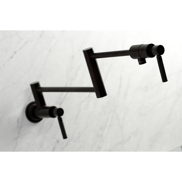 Kingston Brass KS4105DKL Kaiser Wall Mount Pot Filler, Oil Rubbed Bronze