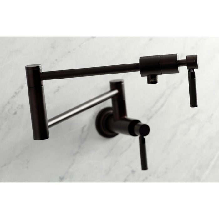 Kingston Brass KS4105DKL Kaiser Wall Mount Pot Filler, Oil Rubbed Bronze