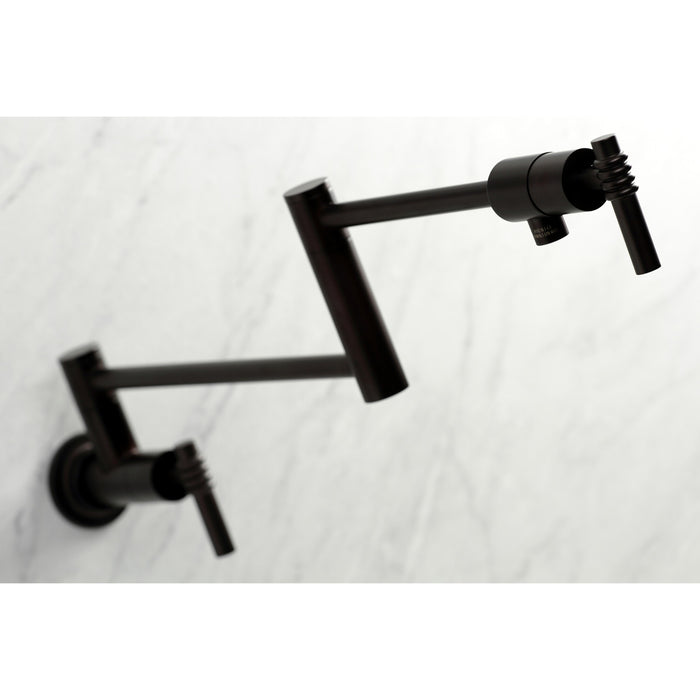 Kingston Brass KS4105ML Milano Wall Mount Pot Filler Faucet, Oil Rubbed Bronze