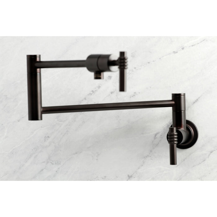 Kingston Brass KS4105ML Milano Wall Mount Pot Filler Faucet, Oil Rubbed Bronze