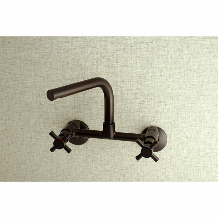 Kingston Brass Concord 8-Inch Adjustable Center Wall Mount Kitchen Faucet, Oil Rubbed Bronze