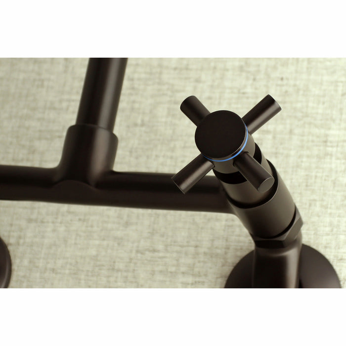 Kingston Brass Concord 8-Inch Adjustable Center Wall Mount Kitchen Faucet, Oil Rubbed Bronze