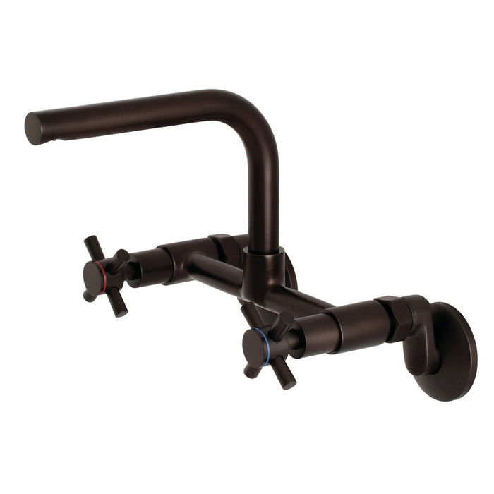 Kingston Brass Concord 8-Inch Adjustable Center Wall Mount Kitchen Faucet, Oil Rubbed Bronze