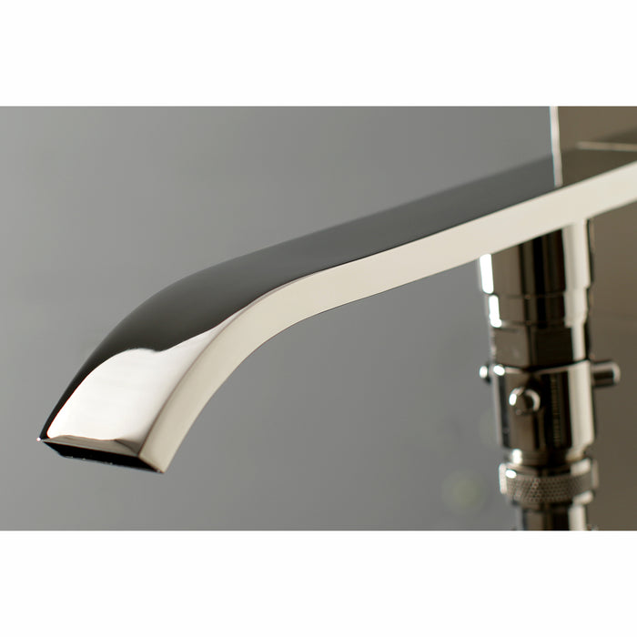 Kingston Brass KS4136QLL Executive Freestanding Tub Faucet with Hand Shower, Polished Nickel