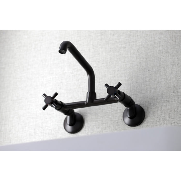 Kingston Brass KS423ORB Concord Two-Handle Wall-Mount Kitchen Faucet, Oil Rubbed Bronze