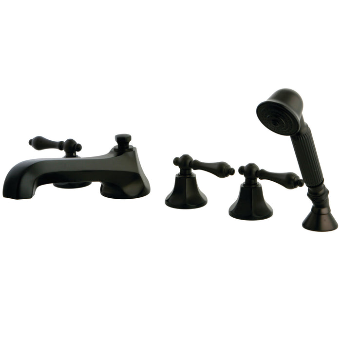 Kingston Brass KS43055AL Millennium 5-Piece Roman Tub Faucet with Hand Shower, Oil Rubbed Bronze