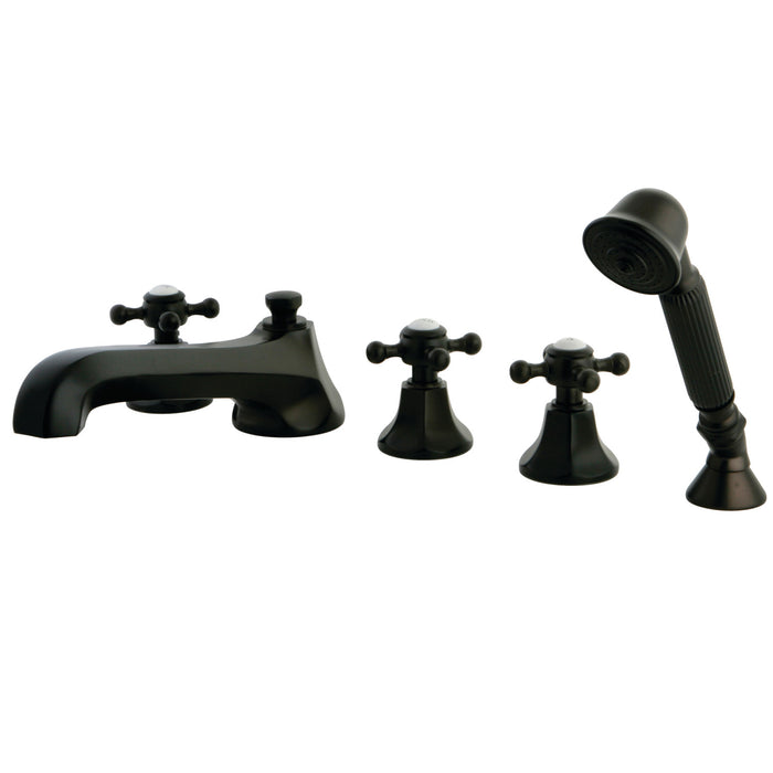 Kingston Brass KS43055BX Millennium 5-Piece Roman Tub Faucet with Hand Shower, Oil Rubbed Bronze