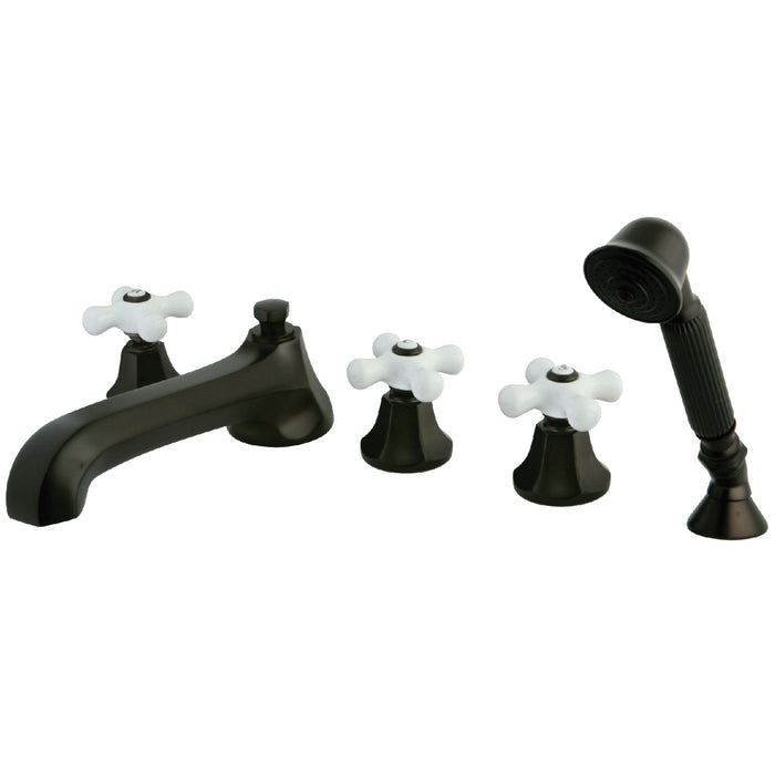 Kingston Brass KS43055PX Millennium 5-Piece Roman Tub Faucet with Hand Shower, Oil Rubbed Bronze