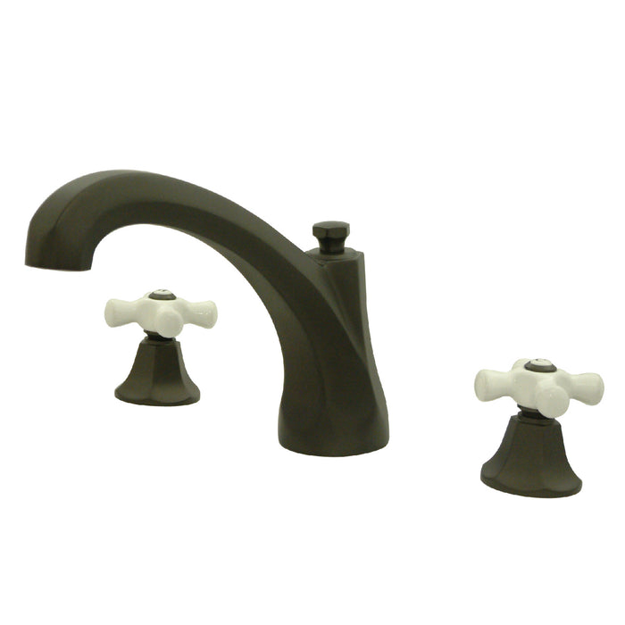 Kingston Brass KS4325PX Metropolitan Two-Handle Roman Tub Faucet, Oil Rubbed Bronze