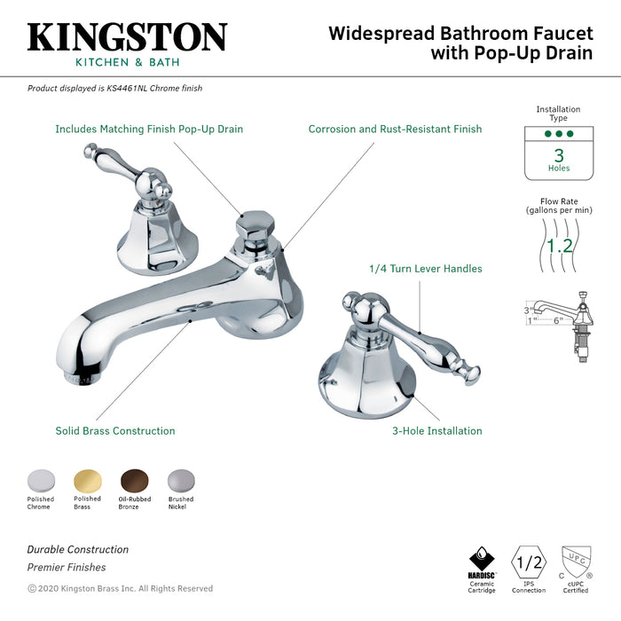 Kingston Brass KS4465NL 8 in. Widespread Bathroom Faucet, Oil Rubbed Bronze