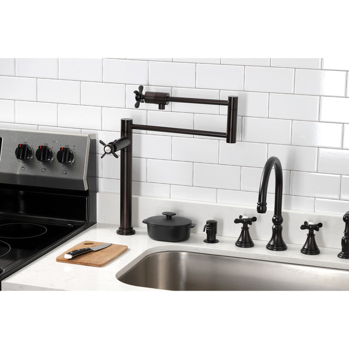 Kingston Brass KS4705BEX Essex Deck Mount Pot Filler, Oil Rubbed Bronze