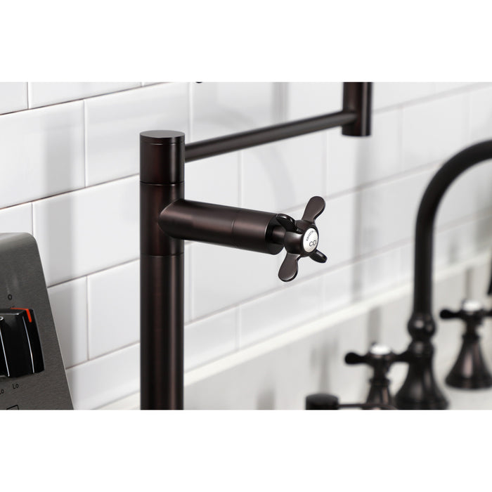 Kingston Brass KS4705BEX Essex Deck Mount Pot Filler, Oil Rubbed Bronze