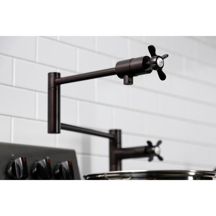 Kingston Brass KS4705BEX Essex Deck Mount Pot Filler, Oil Rubbed Bronze