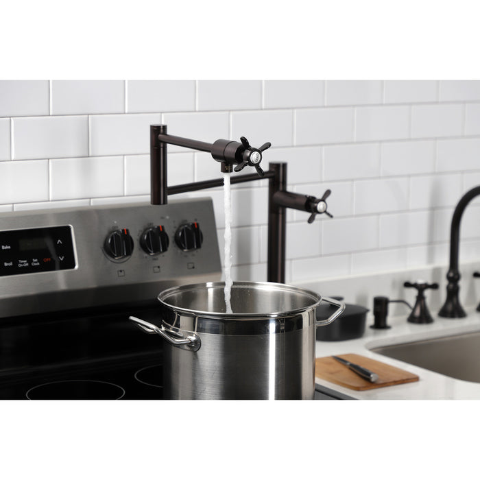 Kingston Brass KS4705BEX Essex Deck Mount Pot Filler, Oil Rubbed Bronze