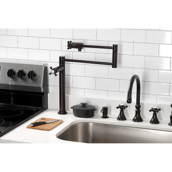 Kingston Brass KS4705BX Metropolitan Deck Mount Pot Filler Faucet, Oil Rubbed Bronze