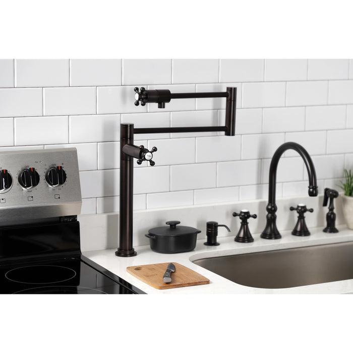 Kingston Brass KS4705BX Metropolitan Deck Mount Pot Filler Faucet, Oil Rubbed Bronze