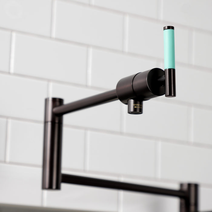 Kingston Brass KS4705CKL Kaiser Deck Mount Pot Filler Faucet, Oil Rubbed Bronze