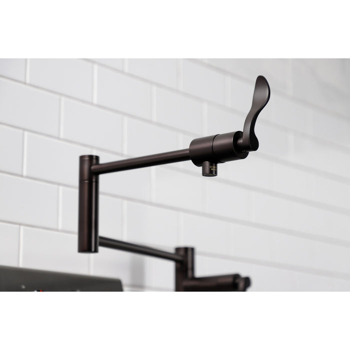 Kingston Brass KS4705DFL NuWave Deck Mount Pot Filler, Oil Rubbed Bronze