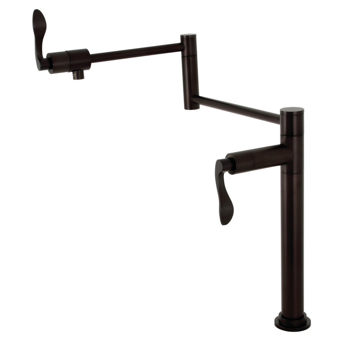 Kingston Brass KS4705DFL NuWave Deck Mount Pot Filler, Oil Rubbed Bronze