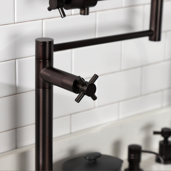 Kingston Brass KS4705DX Concord Deck Mount Pot Filler Faucet, Oil Rubbed Bronze